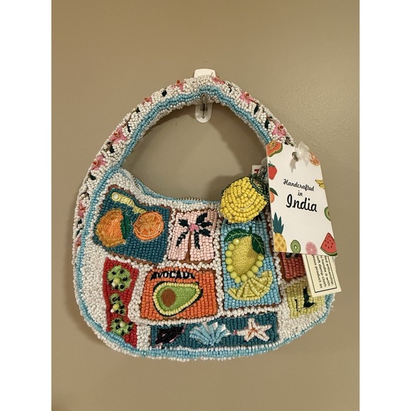 T.J.Maxx Handbags - NEW‎ RELEASE Viral Made In India Beaded Fruit Flowers And Shells Summer Bag, NWT
